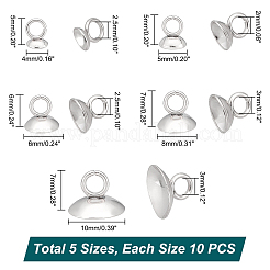 50 pieza de 5 estilos de acero inoxidable 201 con tapa de cuentas para colgantes&nbsp;STAS-UN0036-58S