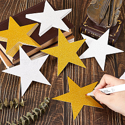 60 Stück 2 Farben Papier Glitzerstern Wanddekoration&nbsp;AJEW-SP0001-18