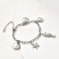 Bracelets à breloques en acier inoxydable 304&nbsp;BJEW-P368-08A-P