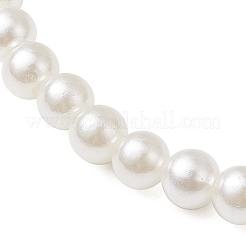 Bracciali elasticizzati in plastica abs con perle rotonde in finta perla&nbsp;BJEW-JB11869-01