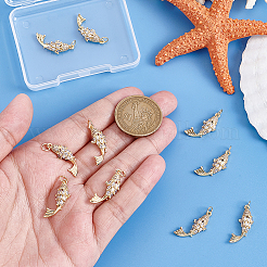 10pcs pendentifs en laiton micro pavé de zircone cubique&nbsp;KK-WR0001-84G