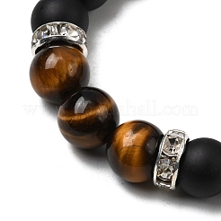 4 stücke 4 stil natürliche lavagestein & gemischte stein geflochtene perlen armbänder set für frauen&nbsp;BJEW-TA00115