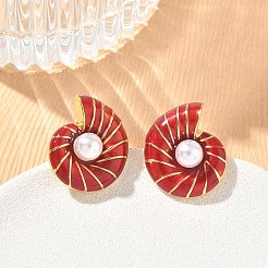 Pendientes de latón esmaltado para mujer&nbsp;KK-CBA760A-10G