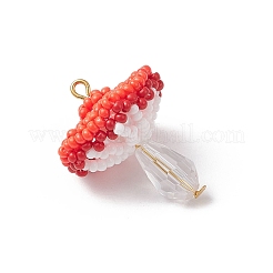 Pilzanhänger aus Glasperlen&nbsp;PALLOY-MZ00851-01