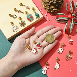 14pcs pendentifs en émail d'alliage de thème de noël&nbsp;PALLOY-YW00033