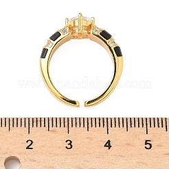 Anillos de puño de circonita cúbica micro pavé de latón para mujer&nbsp;RJEW-F185-01G