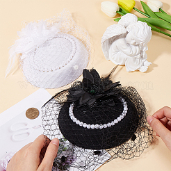 2 Stück 2 Farben Damen Fascinator Hut&nbsp;AJEW-GF0010-07
