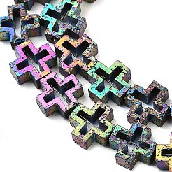 Brins de perles de pierre de lave naturelle galvanisées&nbsp;G-K388-02F