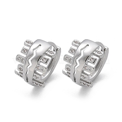 Boucles d'oreilles en laiton avec zircone cubique transparente&nbsp;EJEW-Q014-16P