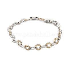 Messing-Gliederkettenarmbänder mit Mikropflaster und klarem Zirkonia für Damen&nbsp;LS-BJEW-B145-02