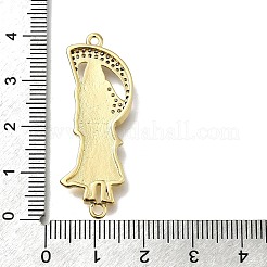 Breloques connecteurs faucheuse en laiton et zircone cubique transparente&nbsp;KK-C090-36G-01