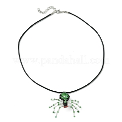 Colliers à pendentif araignée en perles de rocaille en verre tressé&nbsp;NJEW-MZ00036-03