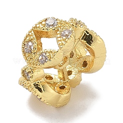 Placcatura a cremagliera in ottone micro pavé di perline distanziali in zirconia cubica&nbsp;KK-L224-033G