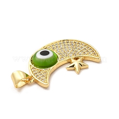 Placage de crémaillère en laiton micro pavé pendentifs en zircone cubique claire&nbsp;LAMP-A153-01G-M