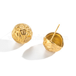 Boucles d'oreilles à clous sphériques en acier inoxydable texturé pour femmes&nbsp;PY7904
