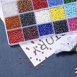 180g 15 Farben Glas Saatperlen&nbsp;SEED-JQ0003-01D-4mm