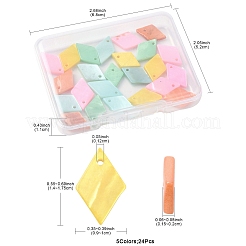 24 Stück 5 Stile sprühlackierte natürliche Süßwassermuschelanhänger&nbsp;BSHE-FS0001-14