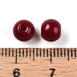 Perles de verre opaques de couleur unie&nbsp;X1-GLAA-N007-6mm-A04