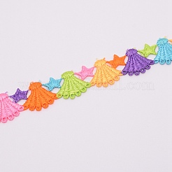 Ruban polyester brodé étoiles&nbsp;OCOR-WH0060-06