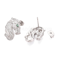 Pendientes de tuerca de circonio cúbico con micro pave de latón&nbsp;EJEW-Q033-01P