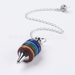 Chakra Natur-/Synthetik-Mischsteinspulen-Wünschenpendel&nbsp;G-E436-01