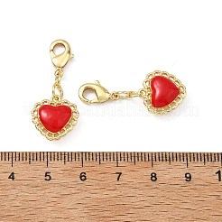 Herzförmiger Anhänger aus Messing und Emaille&nbsp;KK-B198-05G