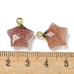 Natürliche Erdbeer-Quarz-Anhänger&nbsp;G-P540-01G-08