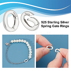 4 Stück 925 Sterlingsilber-Federtorringe&nbsp;STER-PH0001-53