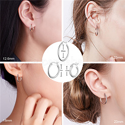 925 orecchini a cerchio in argento sterling rodiato&nbsp;JE835A-01