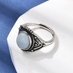 Natürliche Aquamarin-Fingerringe&nbsp;RJEW-A084-06AS-06