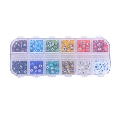12 Farben handgemachte böse Blick Bunte Malerei Perlen&nbsp;LAMP-JP0001-14