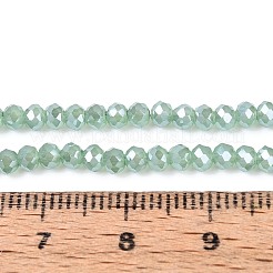 Galvanisierte imitatorische Jade Glasperlen Stränge&nbsp;EGLA-J025-F08
