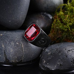 Herren-Fingerringe aus Edelstahl und Glas&nbsp;RJEW-BB29449-D-10