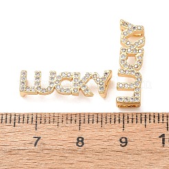 Breloques porte-bonheur en laiton serties de micro-pavés de zirconiums cubiques transparents&nbsp;KK-K002-32A-G