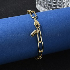 Messing Büroklammer Kette Armbänder&nbsp;BJEW-H537-10G