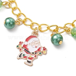 Bracelets à breloques en alliage émaillé de Noël&nbsp;BJEW-JB12076-03