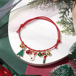 Charm-Armbänder aus Emaille mit Weihnachtsbaum&nbsp;BJEW-JB10836-01