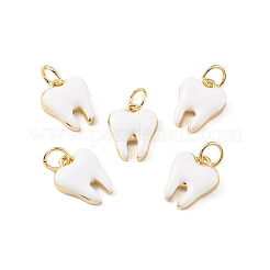 Colgantes de esmalte de latón chapado en rack&nbsp;KK-C021-03G