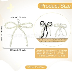 5 pz 5 stili fiocco di plastica imitazione perla ciondoli per scarpe&nbsp;AJEW-CJ0001-64