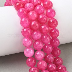 Billes de jade naturelles de teint en malaisades teintes&nbsp;G-G021-02C-24