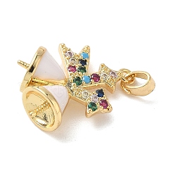 Pendentif de Noël en laiton micro pavé de zircones cubiques avec bélières&nbsp;KK-K305-09G