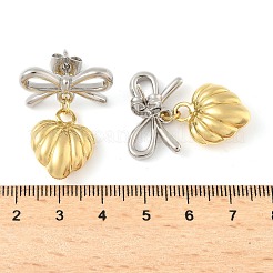 Boucles d'oreilles pendantes bicolores en laiton&nbsp;EJEW-Z119-01GP