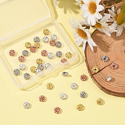 40 Stück 4 Farben Messing mit Kristall-Strass-Abstandsperlen&nbsp;KK-YW0001-39