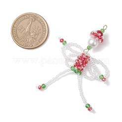 Grands pendentifs de Noël en perles de verre et de lutin&nbsp;PALLOY-MZ01040-02