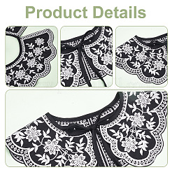 Falsi colletti ricamati con motivo floreale da donna in fibra staccabile&nbsp;AJEW-WH0347-09