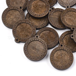 Hölzerne Anhänger Cabochon Fassungen&nbsp;X-WOOD-S044-12A