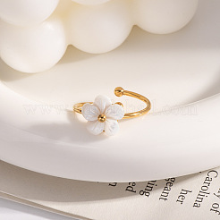 Mode Edelstahl Blume Manschette Ringe & Ohrstecker Sets für Frauen&nbsp;WL9140-1