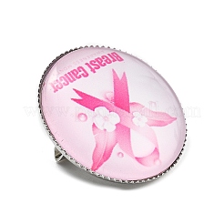 Broches de vidrio con lazos de concienciación sobre el cáncer de mama&nbsp;LS-JEWB-L019-01L
