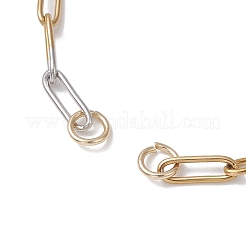 2 Stück 2 Farben zweifarbig 304 Edelstahl Büroklammer Kette Armband machen Sets&nbsp;AJEW-JB01436