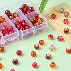 10 Stil Sprühlack & Schubladenbank transparent & Einbrennlack Glasperlen&nbsp;GLAA-YW0001-26D